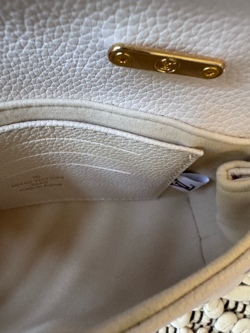Louis Vuitton Inspired White Mini Top Handle Bag with Pastel Monogram - Picture 12 of 15